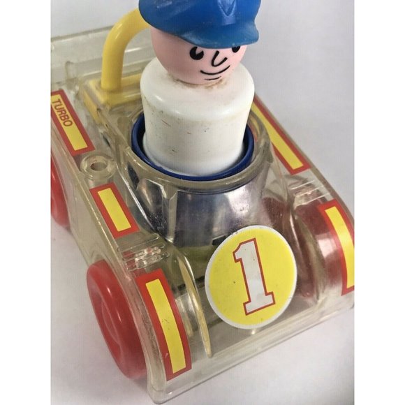 RARE Playskool Vintage 1988 Go Go Gears Race Car Vehicle Push and Go w Driver - Picture 11 of 12
